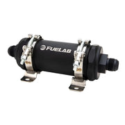 Fuelab 86824 Fuelab PRO Series In-Line Fuel Filter (10gpm) -12AN In/-12AN Out 100 Micron Stainless - Matte Black - 86824