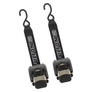 Fulton F2 Retractable Transom Tie Downs Z 2062000, secure boat tie-downs, tangle-free storage, strong and secure hold, convenient transportation, black straps with hooks.