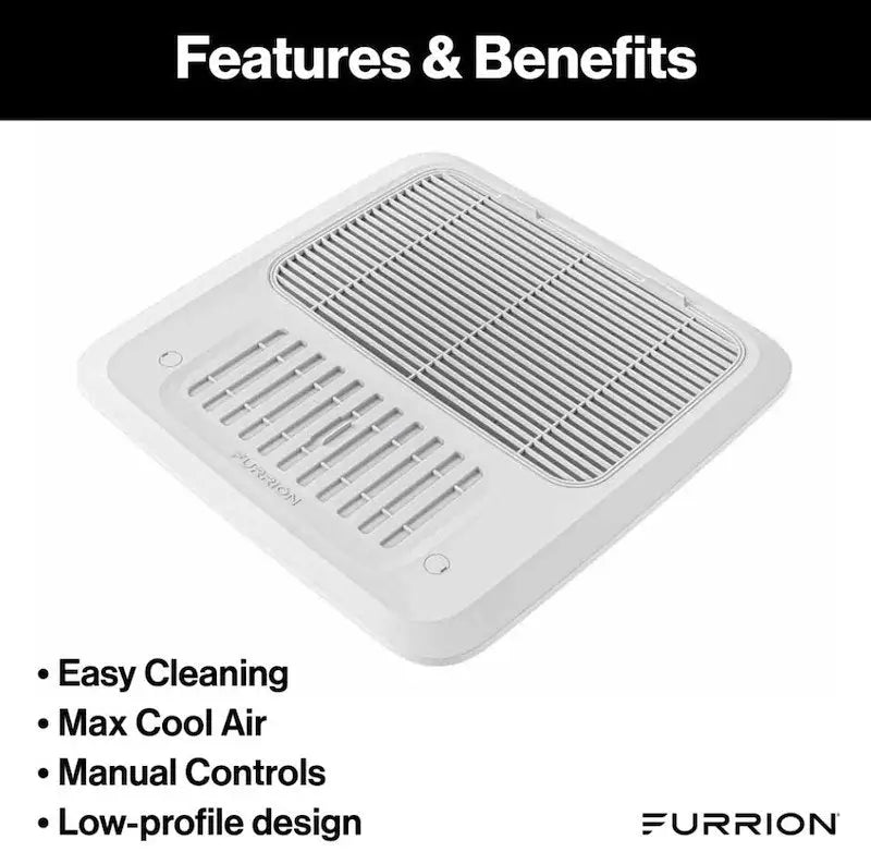 White air conditioner vent from Furrion FACT12CA2-PS-AM Chill RV Ceiling Assembly