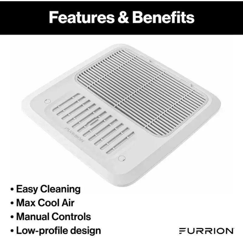 White air conditioner vent from Furrion FACT12CA2-PS-AM Chill RV Ceiling Assembly