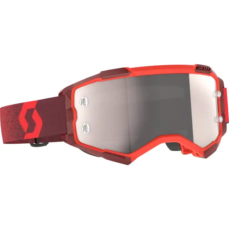 Fury Goggle Red Silver Chrome Works