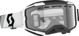 Fury Snowcross Goggle Premium Black/White with reflective gray lens for snow and motocross riding