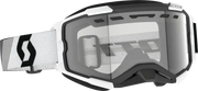 Fury Snowcross Goggle Premium Black/White with reflective gray lens for snow and motocross riding