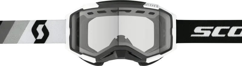 Black and white Fury Snowcross Goggle Premium Black with clear lens for skiing