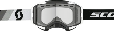 Black and white Fury Snowcross Goggle Premium Black with clear lens for skiing