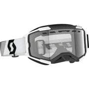 Fury Snowcross Goggle Premium Black/White with reflective gray lens for snow and motocross riding