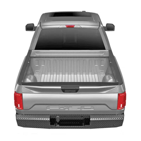 Silver pickup truck with FX1021 Trailfx full replacement rear bumper for Ford F150