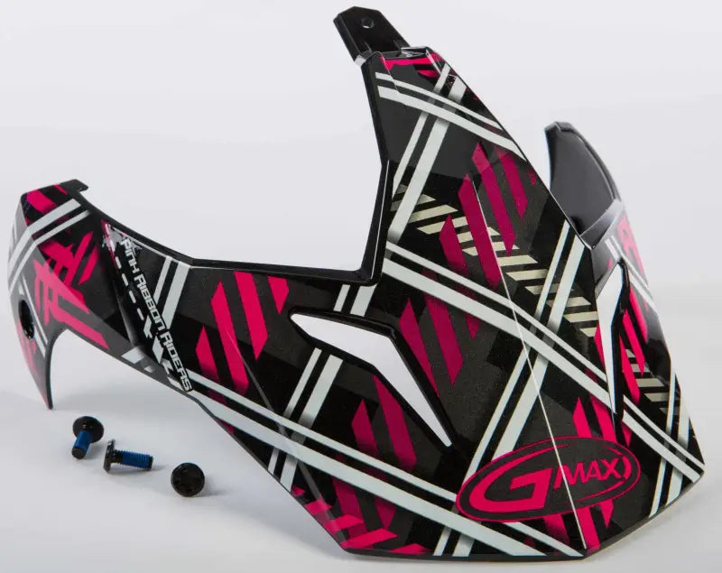 G011095 Visor W/Screws Pink Ribbon Riders Plaid Black/Pink Gm 11