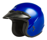 Blue open face helmet with visor for stylish motorcycle riding G1020048 Of 2