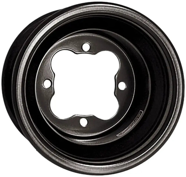 Dark grey metal ATV UTV wheel with double rolled bead for tough off-road rides