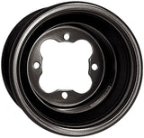 Black G2 9x8 wheel with four-bolt pattern and double rolled bead design