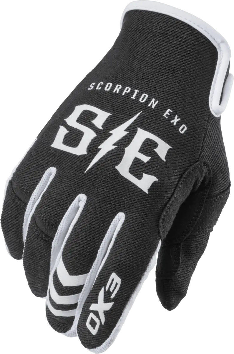 G44-038 Scorpion Exo Air-Stretch Gloves Charge Black/White 3X - RV and Auto Parts