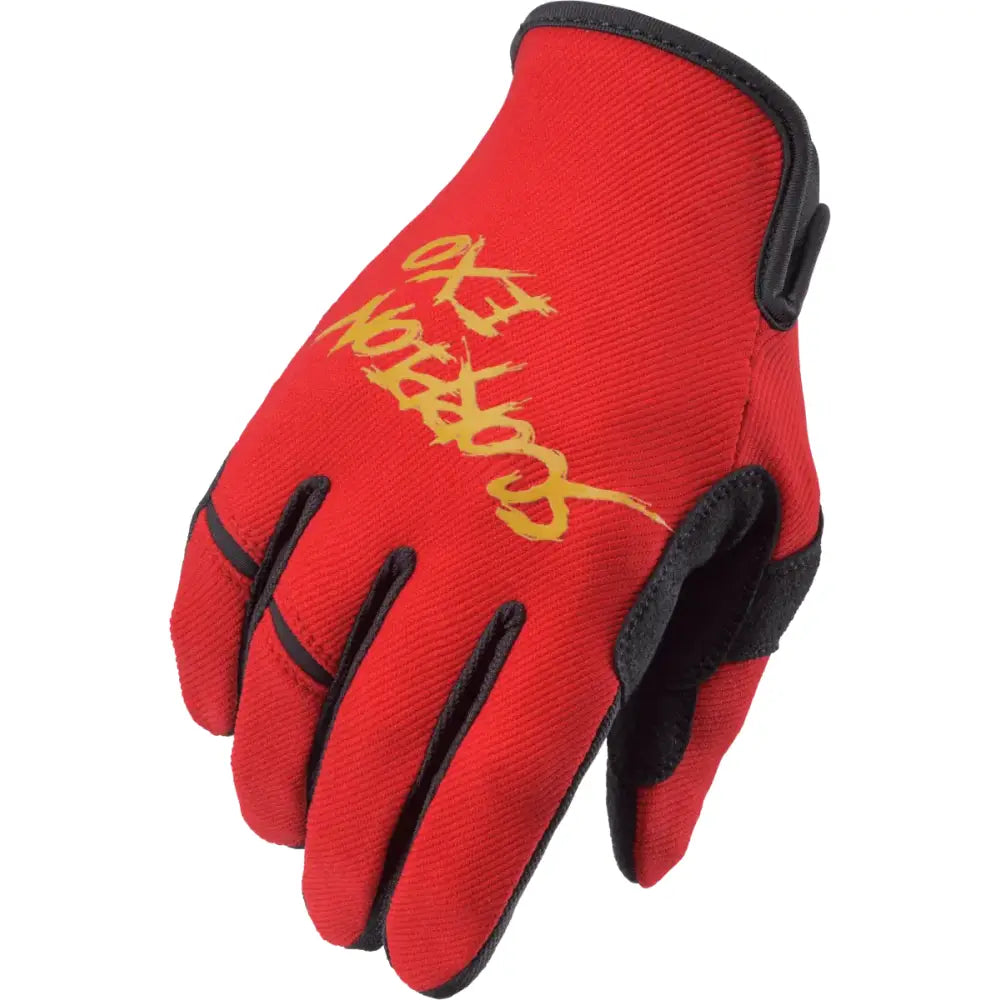 G46-017 Scorpion Exo Air-Stretch Gloves Grind Red/Gold 2X - RV and Auto Parts