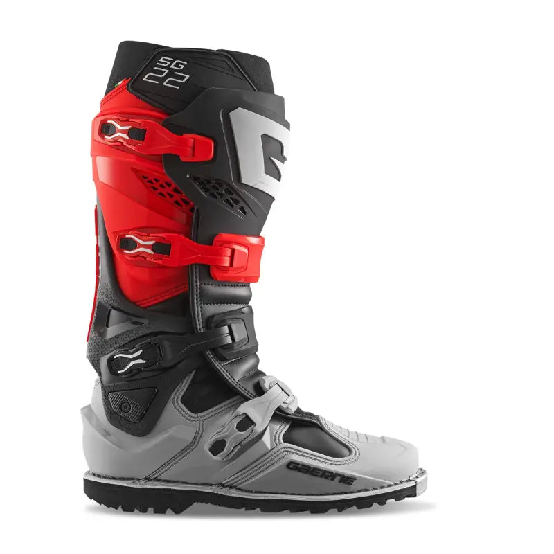 Sg22 Gore Tex Enduro Le Boots Red/Black/Grey Sz 9 - GAERNE