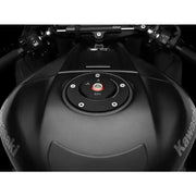 Black motorcycle fuel tank with gas cap locking for Kaw bikes, cap locking black style