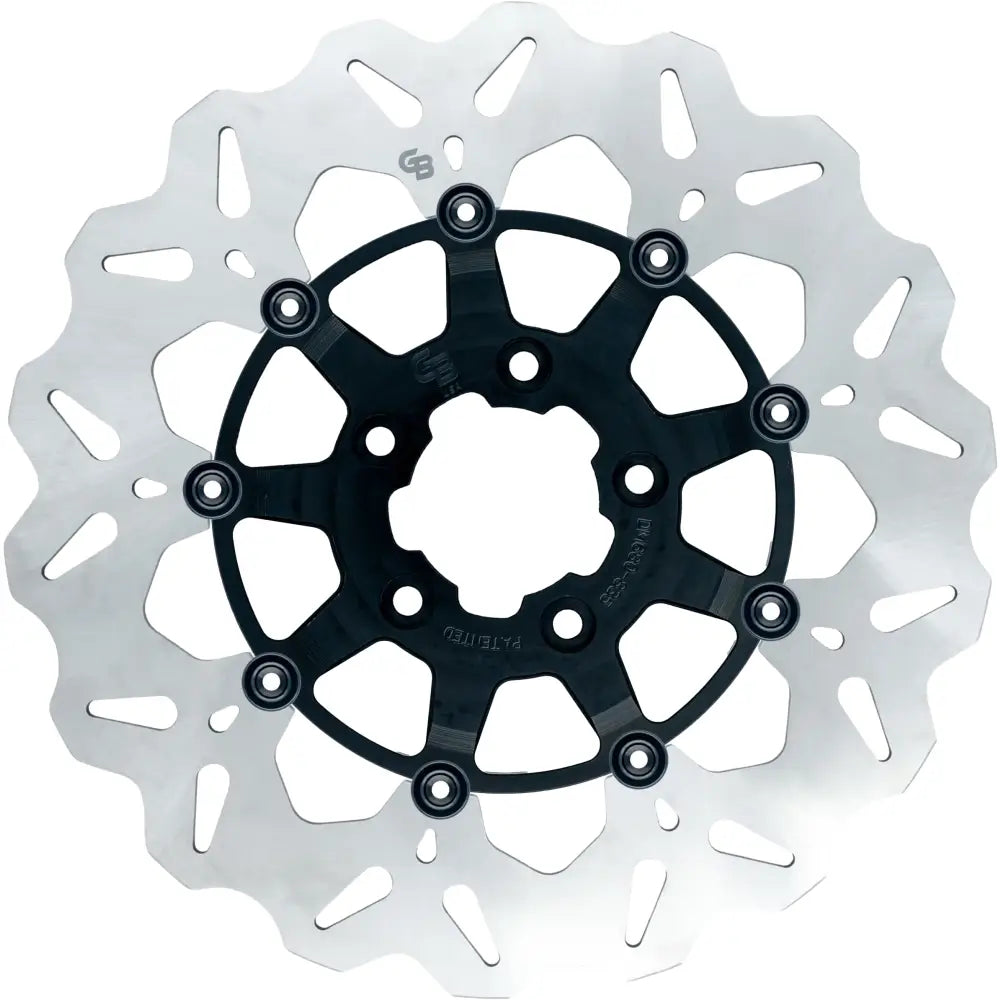 Gbrakes Over Sized Front Brake Rotors Gbdu007 - Black Rotor 12.5 Floating Wave FR