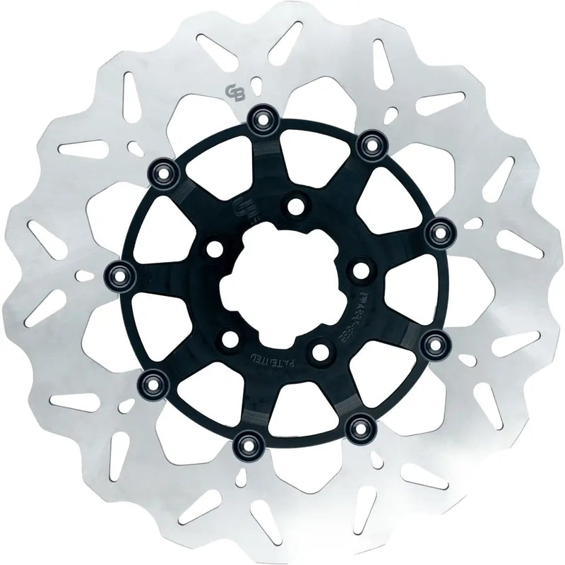 Gbrakes Over Sized Front Brake Rotors Gbdu007 - Black Rotor 12.5 Floating Wave FR