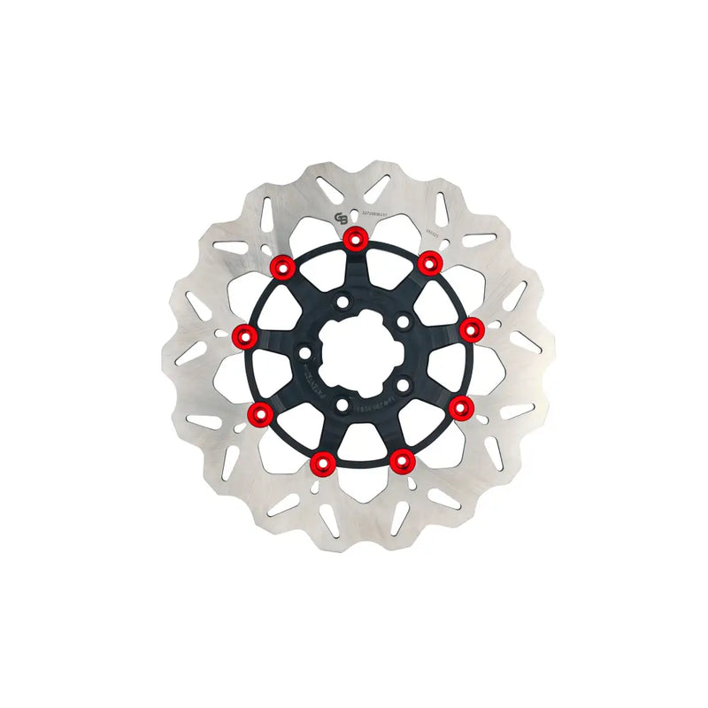 Gbrakes Wave Colored Brake Rotors Gbdu074 - Black Red Rotor 11.8 Floating FR Buttons