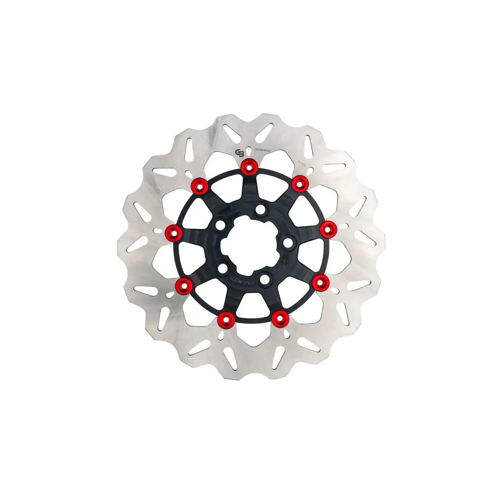 Gbrakes Wave Colored Brake Rotors Gbdu075 - Black Red Rotor 11.8 Floating RR Buttons