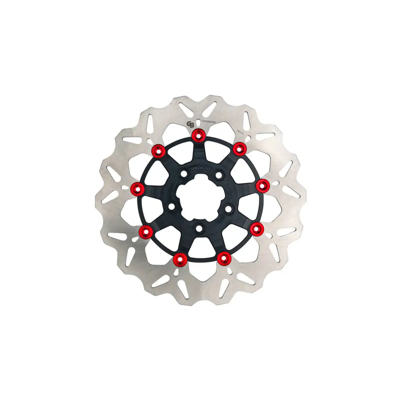 Gbrakes Wave Colored Brake Rotors Gbdu077 - Black Red Rotor 11.5 Floating FR Buttons