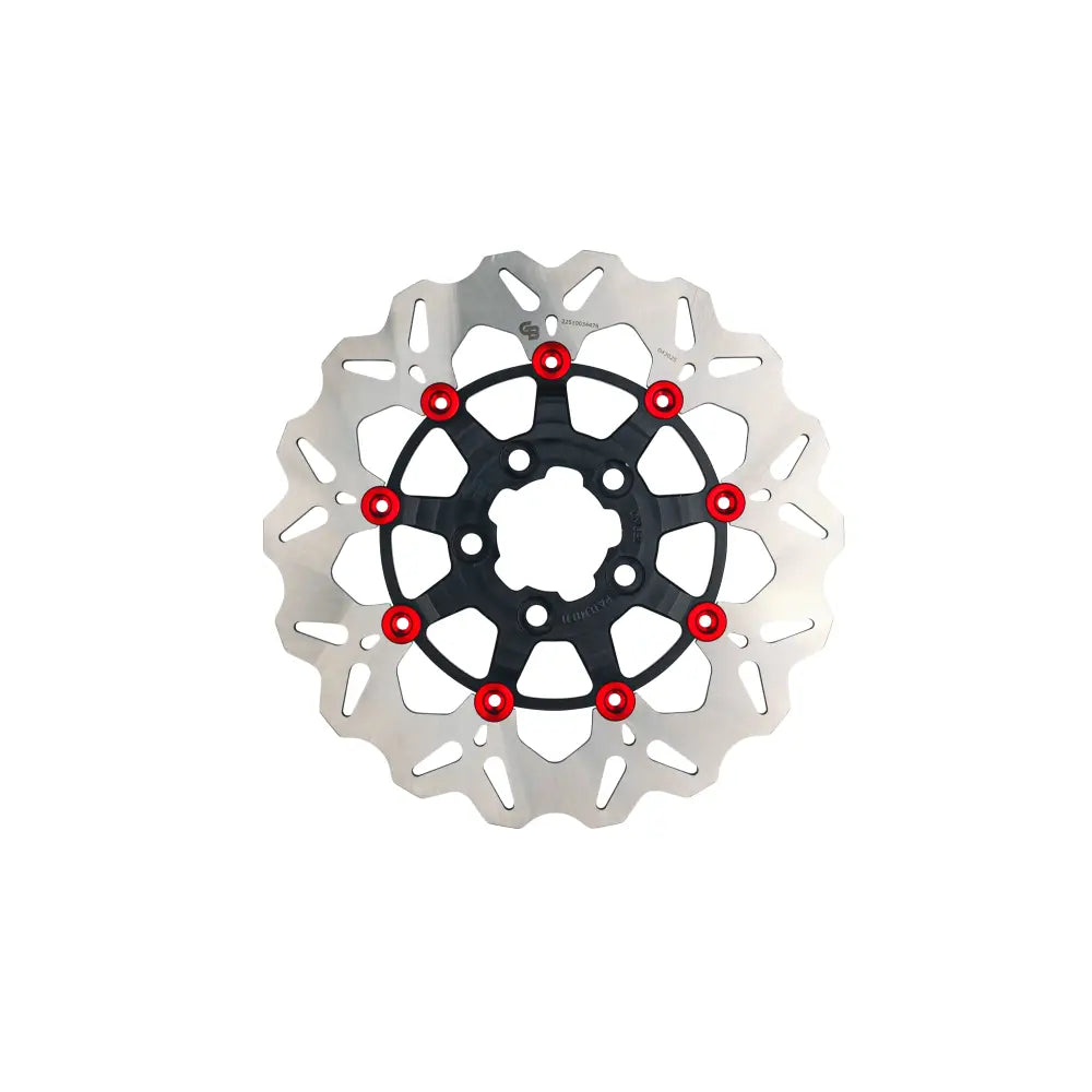 Gbrakes Wave Colored Brake Rotors Gbdu079 - Black Red Rotor 11.5 Floating RR Buttons