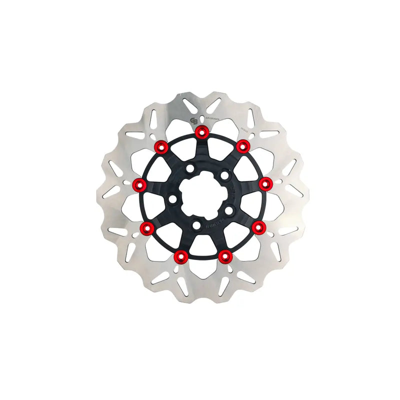Gbrakes Wave Colored Brake Rotors Gbdu079 - Black Red Rotor 11.5 Floating RR Buttons