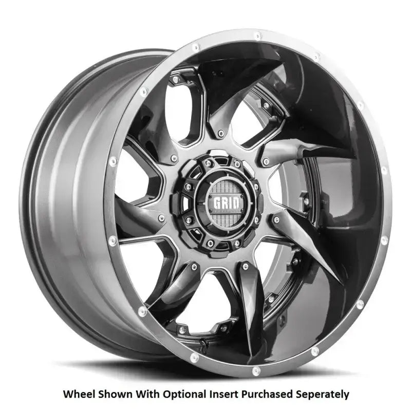 Gray and black GD0118090052G1587 Grid Wheels for Off-Roads, 18x9 size
