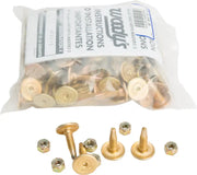 Bag of gold-colored snowmobile studs and nuts for Gold Digger Carbide Traction Master