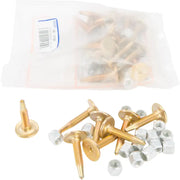 Gold Digger Carbide studs with brass-colored nuts for durable digging tools