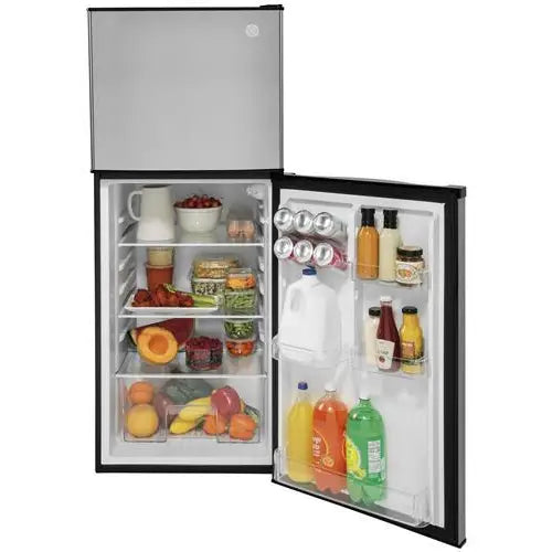 GE Appliance Deep Shelves And LED Lighting Refrigerator GPV10FSNSB-R - 9.8 CU. FT. 12V TOP-Freezer Refr