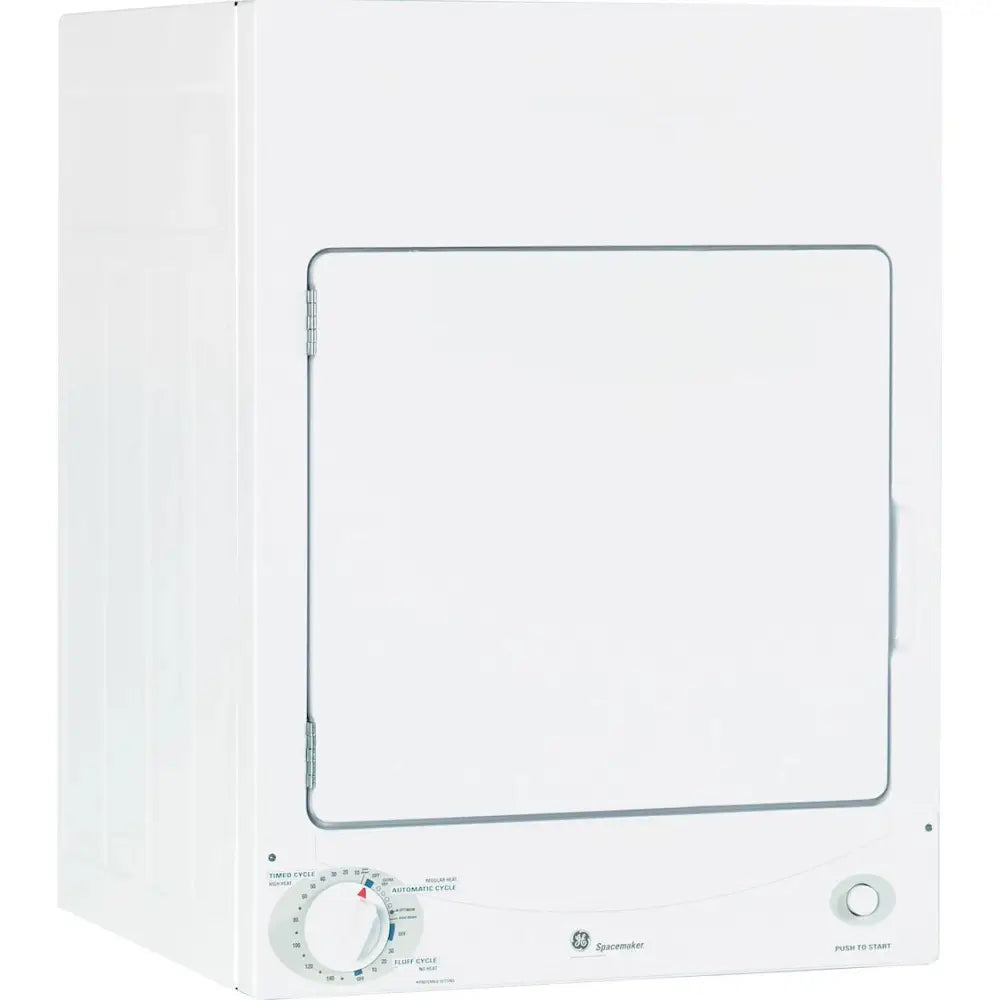 GE Appliance Stationary Model Clothes Dryer DSKS333Ecww - Spacemaker 120V 3.6 CU. FT. Stat