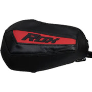 Black and red motorcycle mirror cover with textured accents for Gen 3 Flex Tec Handguards Blk Red