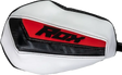 White and red Flex Tec Handguards boxing mitts with black mesh accents