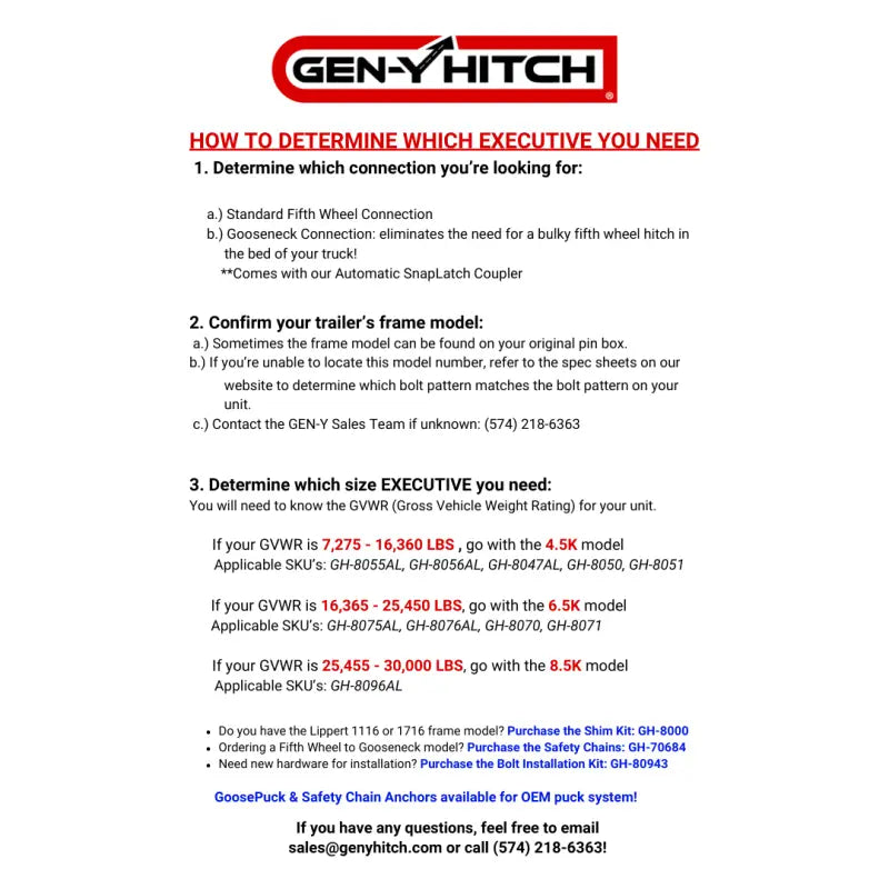 GEN-Y HITCH GH-8050 EXECUTIVE TORSION-FLEX FIFTH WHEEL