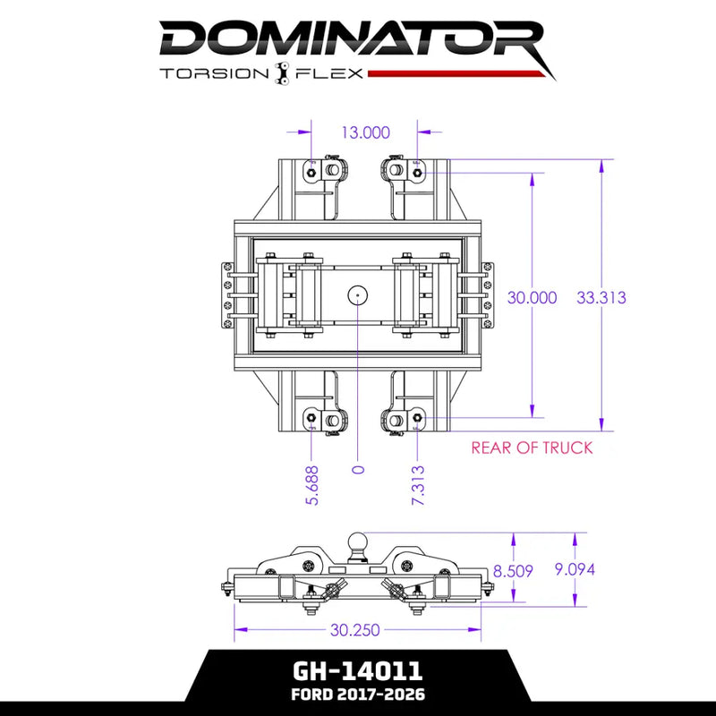 GEN-Y Hitch Features Class V Rating Gooseneck Trailer Hitch GH-14011 - Dominator 25K Ford Oem Puck