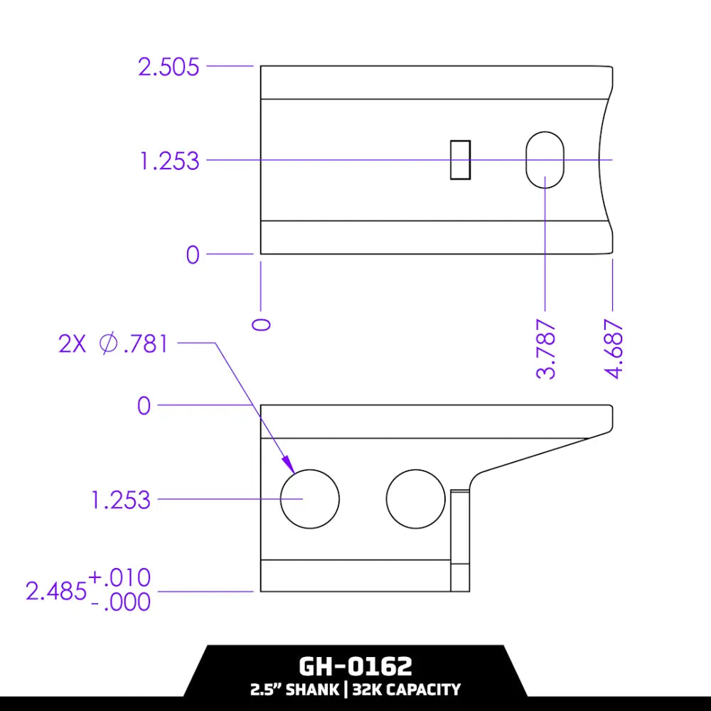 GEN-Y Hitch Built To Last Pintle Hook Hardware GH-0162 - 32K Lock 2.5 Shank