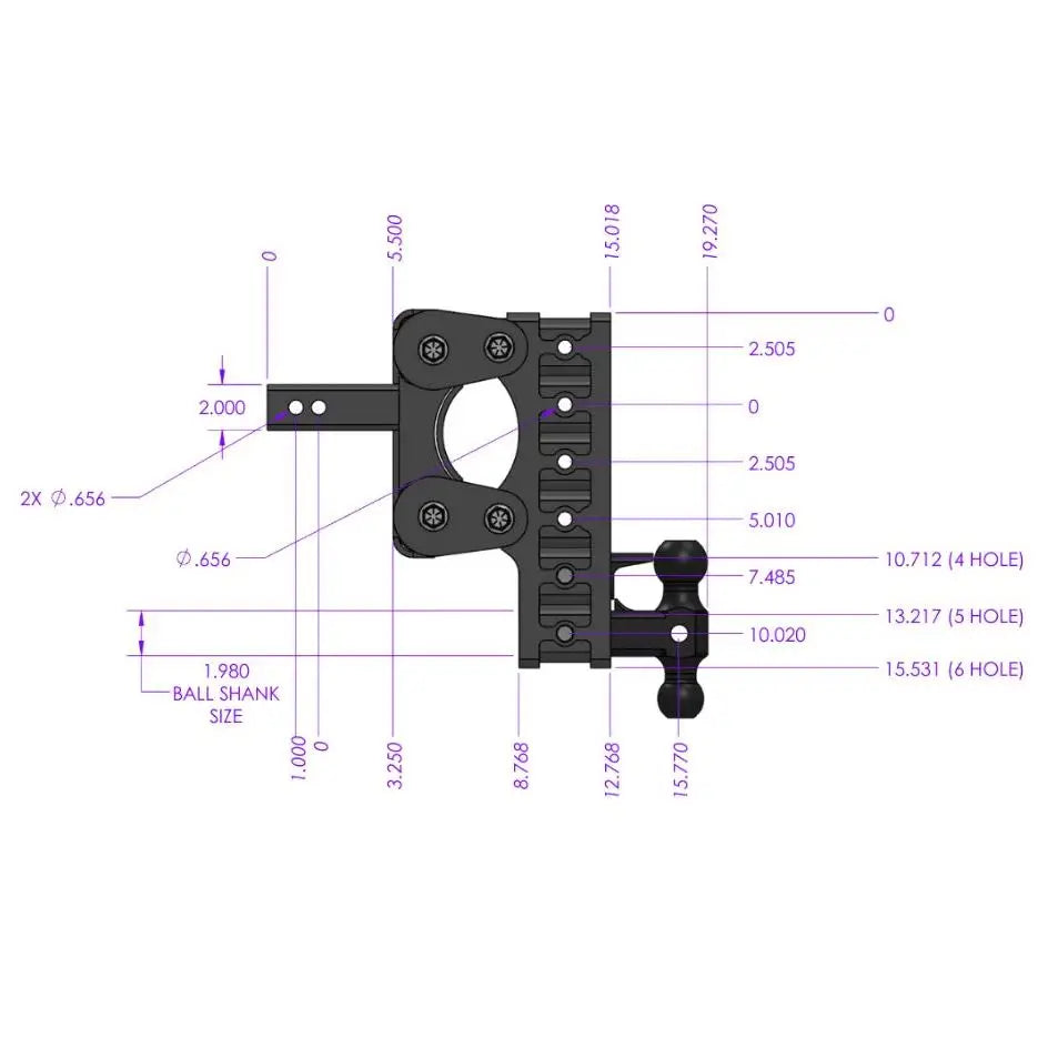GEN-Y Hitch Heavy-Duty Rubber Torsion-Flex Cords Trailer Hitch Ball Mount GH-1115 - Boss Torsion-Flex 2.5 Shank
