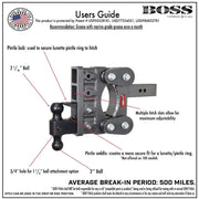GEN-Y Hitch Heavy-Duty Rubber Torsion-Flex Cords Trailer Hitch Ball Mount GH-1115 - Boss Torsion-Flex 2.5 Shank