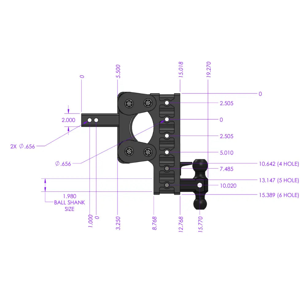 GEN-Y Hitch Made In USA Trailer Hitch Ball Mount GH-2325 - Boss Torsion-Flex 2.5 Shank