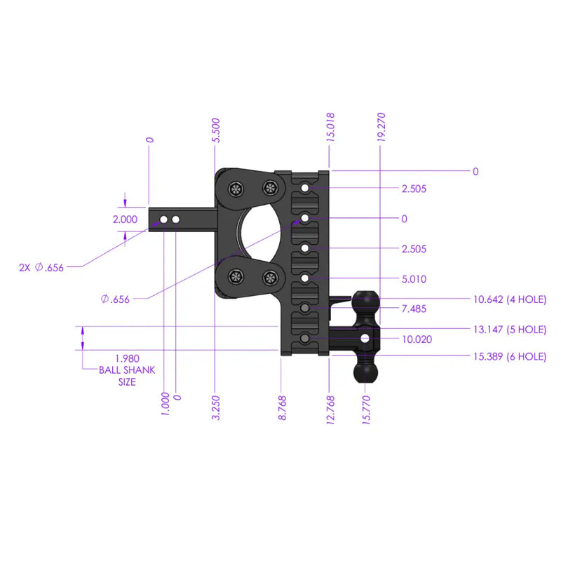 GEN-Y Hitch Made In USA Trailer Hitch Ball Mount GH-2325 - Boss Torsion-Flex 2.5 Shank