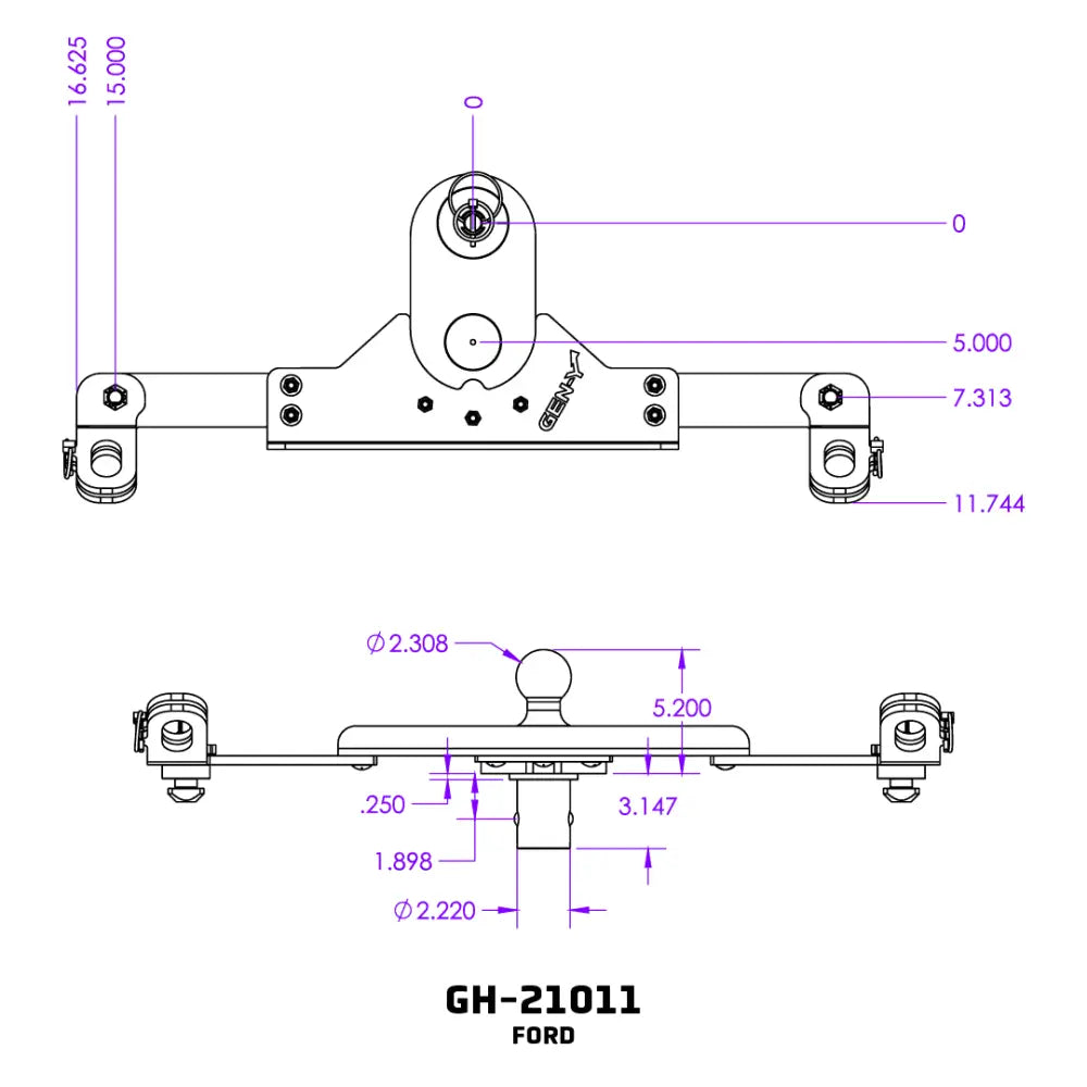 GEN-Y Hitch Maintenance Free Gooseneck Trailer Hitch Ball GH-21011 - Goosepuck Offset