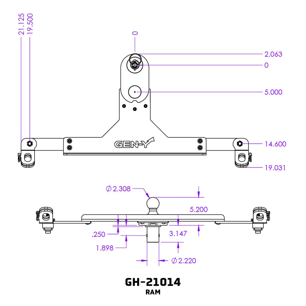 GEN-Y Hitch Maintenance Free Gooseneck Trailer Hitch Ball GH-21014 - Goosepuck Offset