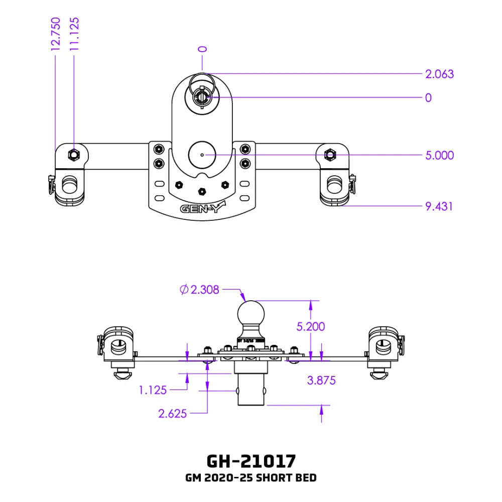 GEN-Y Hitch Maintenance Free Gooseneck Trailer Hitch Ball GH-21017 - Goosepuck Offset
