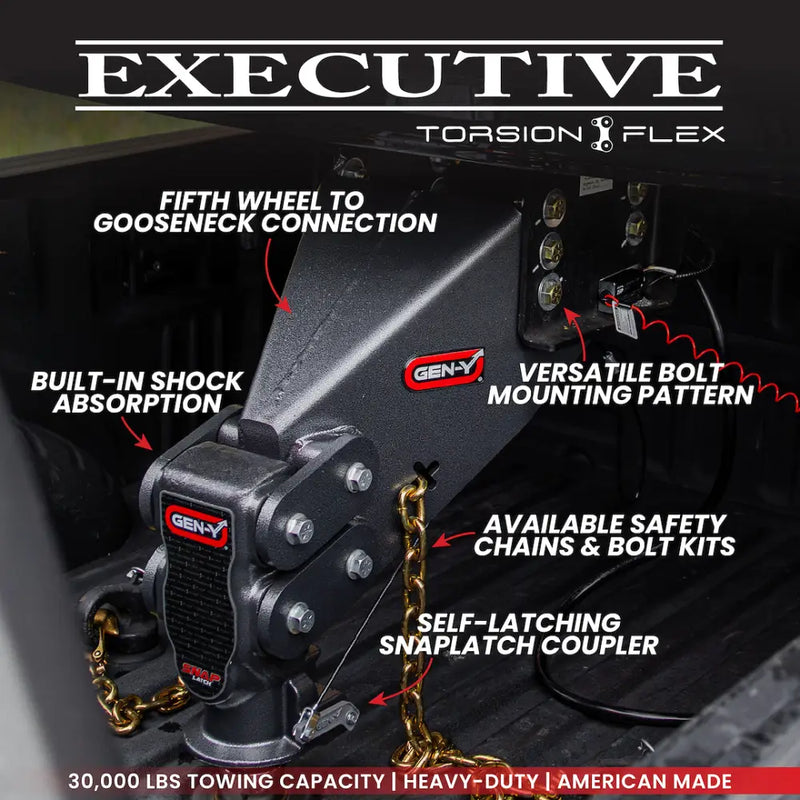 GEN-Y Hitch Precision Milled And Drilled Gooseneck Trailer Coupler GH-8076AL-BRK-BK - Iii Executive Auto Latch Tors