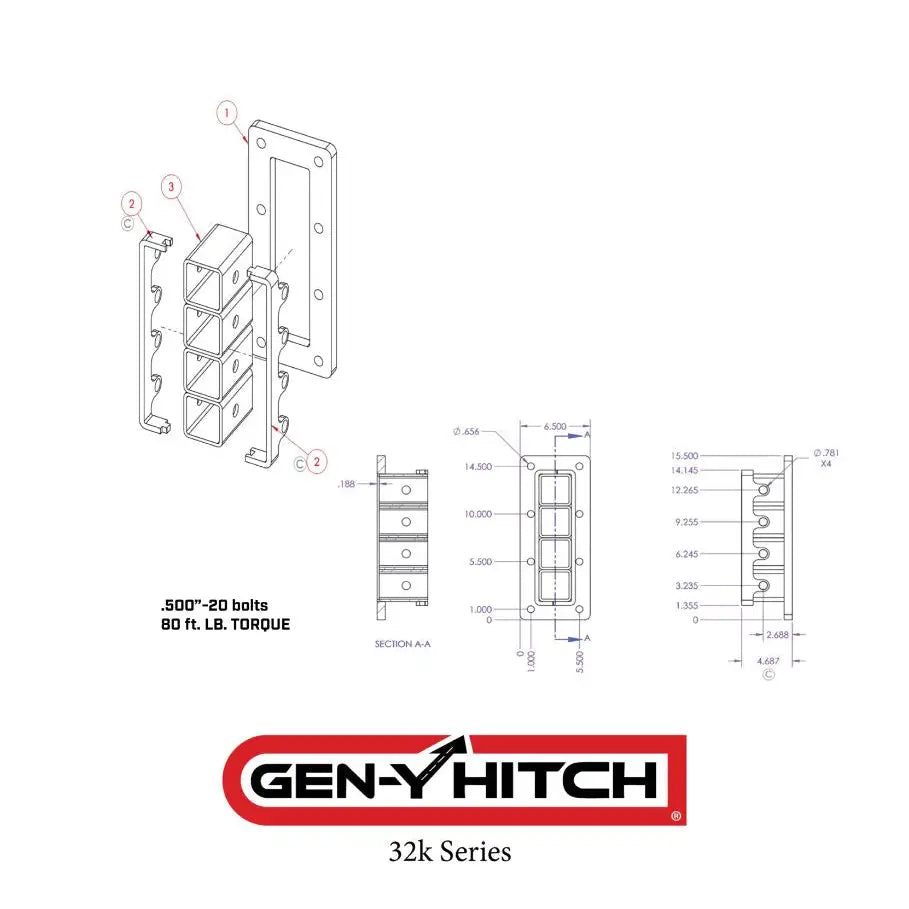 GEN-Y Hitch Versatility And Heavy-Duty Trailer Hitch Ball Mount GH-3024 - Mega-Duty 2.5 Bolt-ON Drop 3.5K