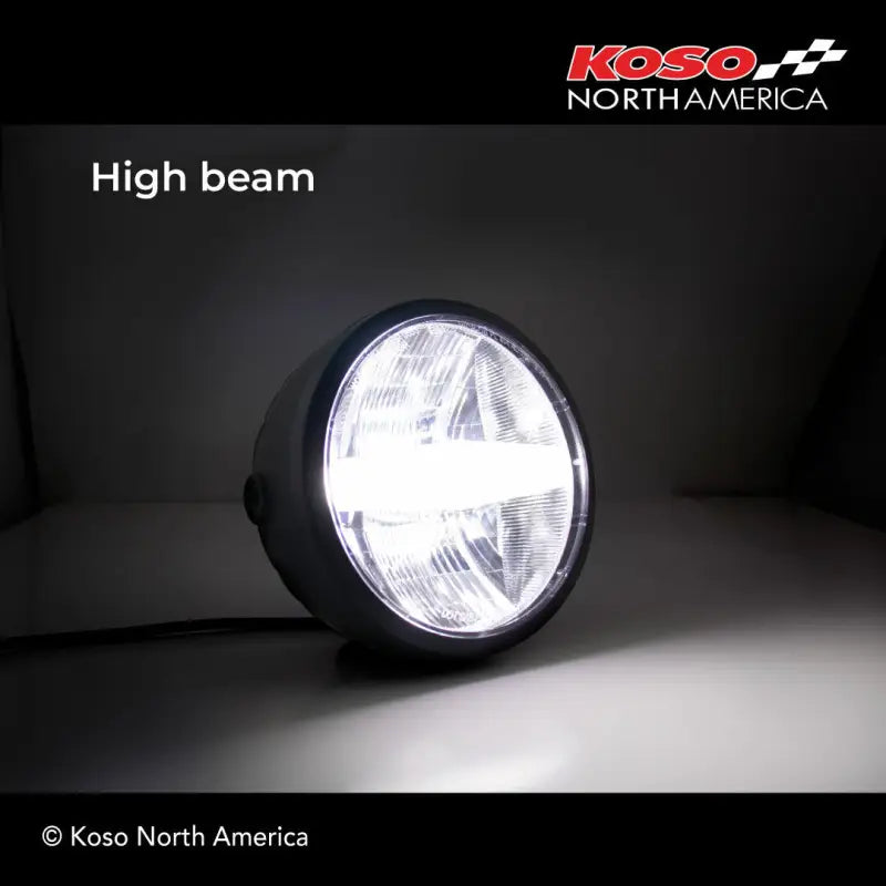 Round motorcycle headlight with bright white high beam for RV parts & accessories or truck parts