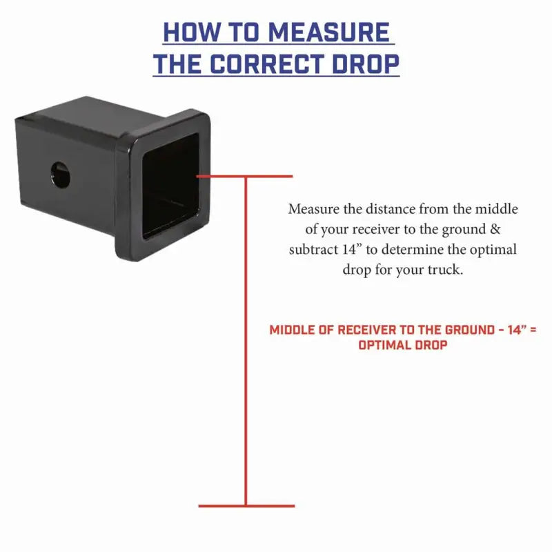 Trailer hitch receiver measurement guide for GH-1125 Gen-Y Hitch The Boss Torsion-Flex 2.5 shank