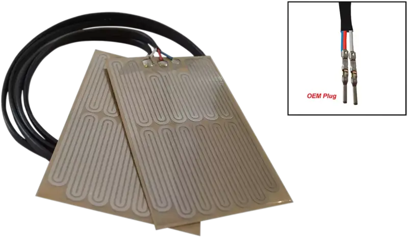 Flexible heating pads with wiring and OEM plug for GH-25 RSI Play Grip Heaters high power