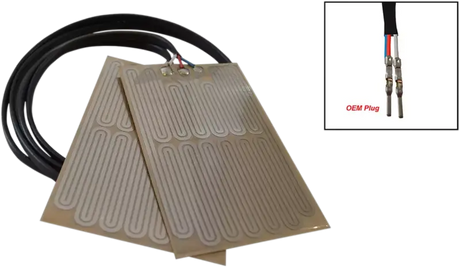 Flexible heating pads with wiring and OEM plug for GH-25 RSI Play Grip Heaters high power