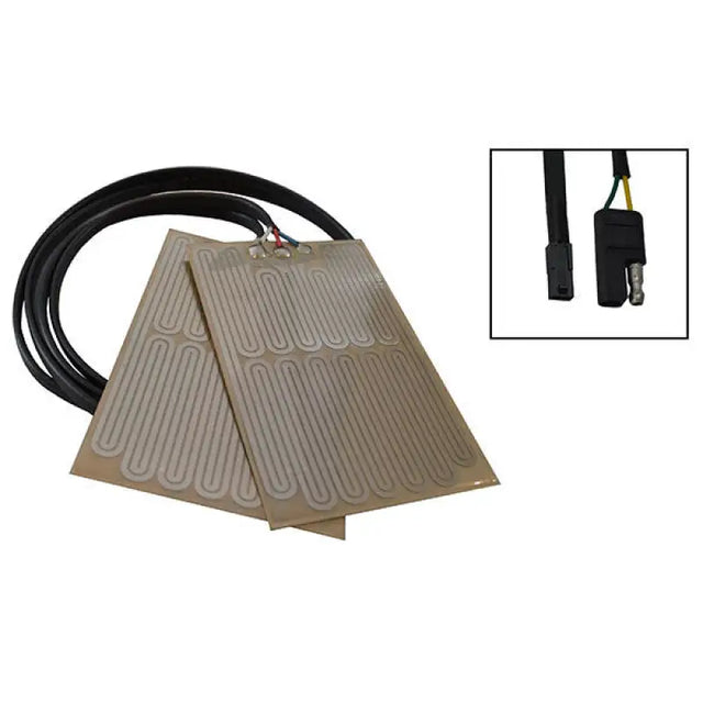 Two rectangular GH-25 RSI plug & play grip heaters with high power serpentine elements